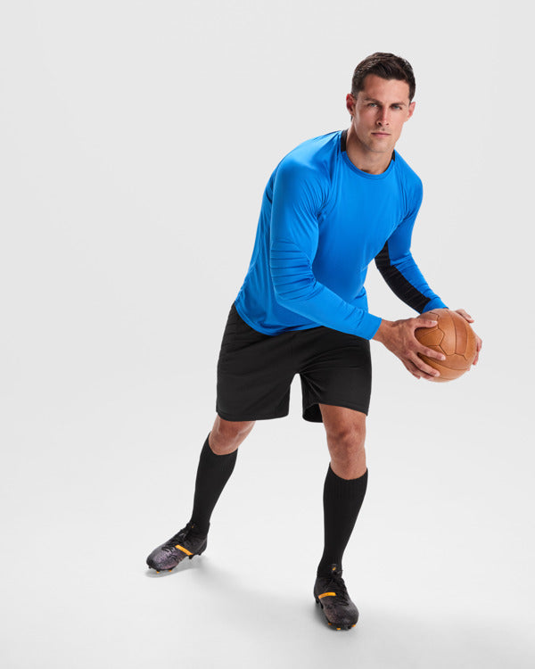 ROLY PORTO Men's long-sleeve T-shirt in black/fluor yellow - promotional clothing printed with your company logo