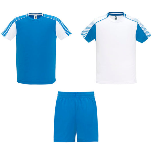 ROLY JUVE Men's sports set in white/royal blue - promotional clothing printed with your company logo