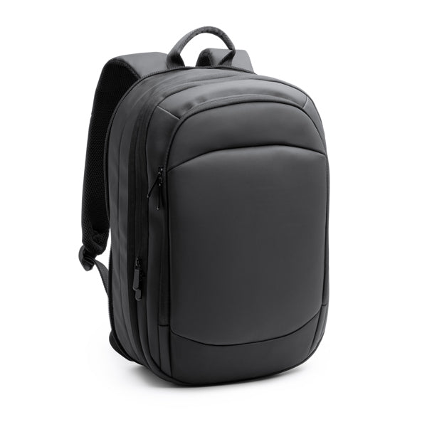 Stamina KUGAR PU leather backpack in black - promotional merchandise printed with your company logo