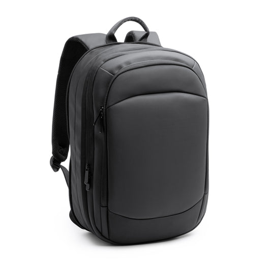 Stamina KUGAR PU leather backpack in black - promotional merchandise printed with your company logo