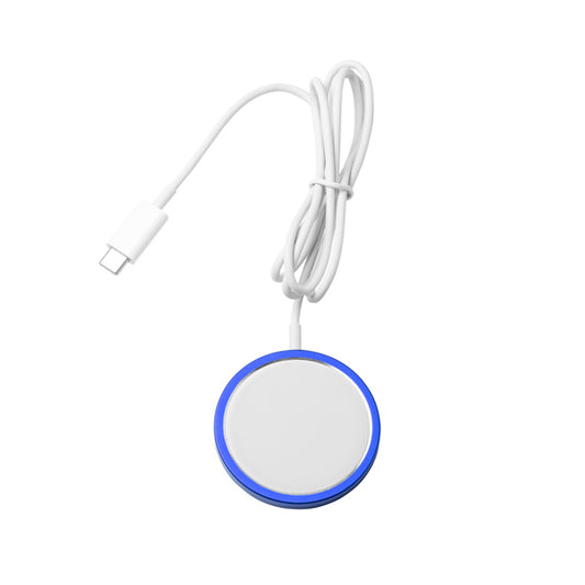 Stamina WUDY Recycled aluminium wireless charger in royal blue - promotional merchandise printed with your company logo