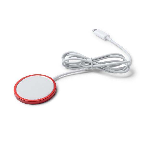 Stamina WUDY Recycled aluminium wireless charger in black - promotional merchandise printed with your company logo