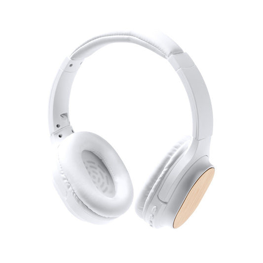 Stamina SONUS Bamboo and recycled ABS headphones in white - promotional merchandise printed with your company logo