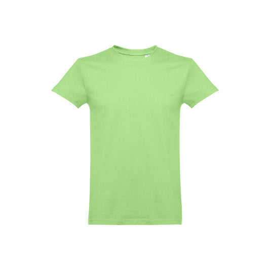 THC ANKARA II promotional t-shirt in light green (detail view) with custom logo branding