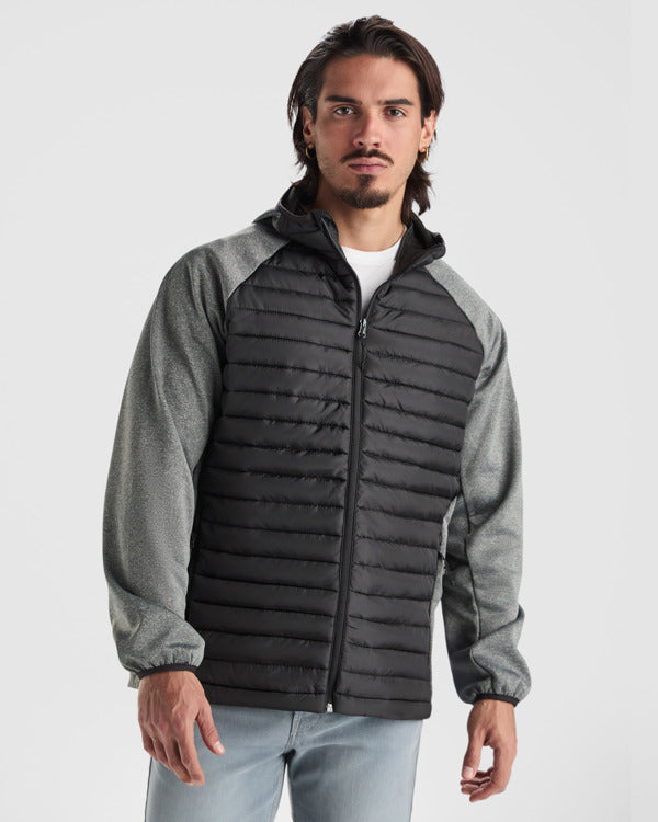 ROLY MINSK Men's jacket in black/lead - promotional clothing printed with your company logo