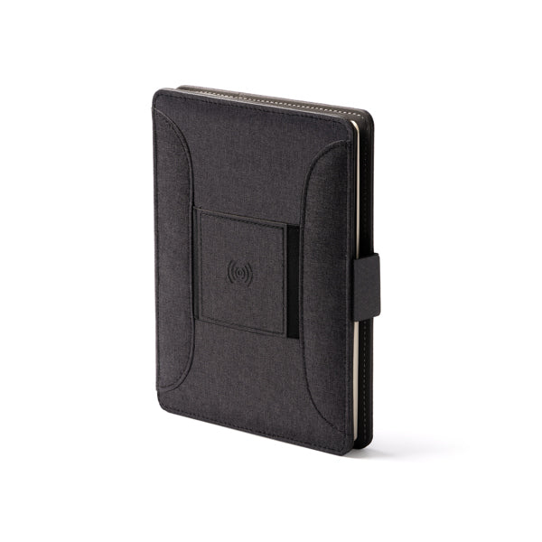 Stamina SAMPER RPET 300D multifunction A5 folder A5 in black - promotional merchandise printed with your company logo