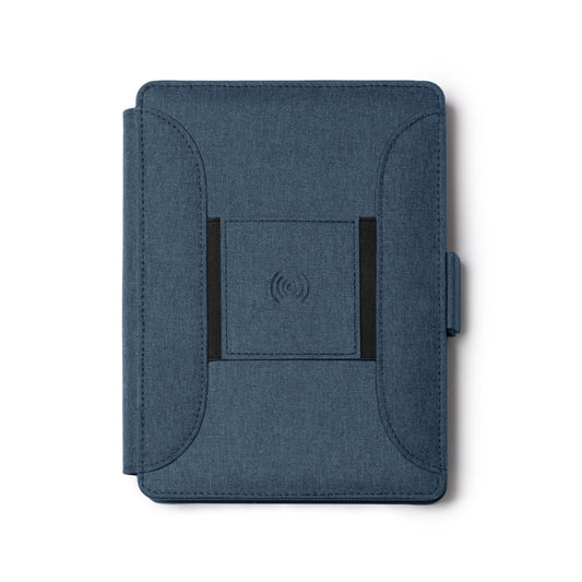 Stamina SAMPER RPET 300D multifunction A5 folder A5 in heather denim - promotional merchandise printed with your company logo