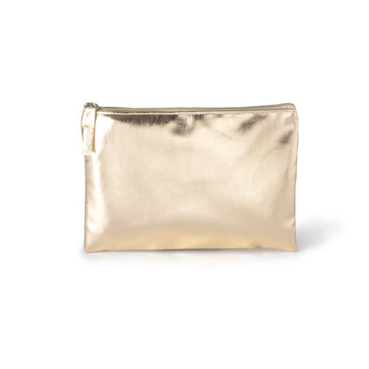 Stamina TIBAR PU leather multipurpose toiletry bag in gold - promotional merchandise printed with your company logo
