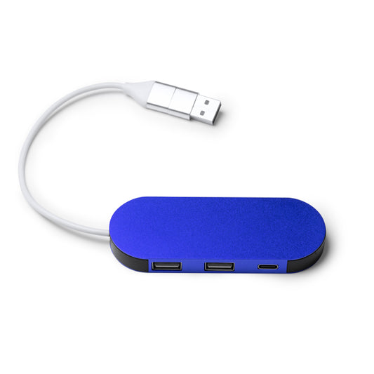 Stamina DORIAN Recycled aluminium USB flash drive in royal blue - promotional merchandise printed with your company logo