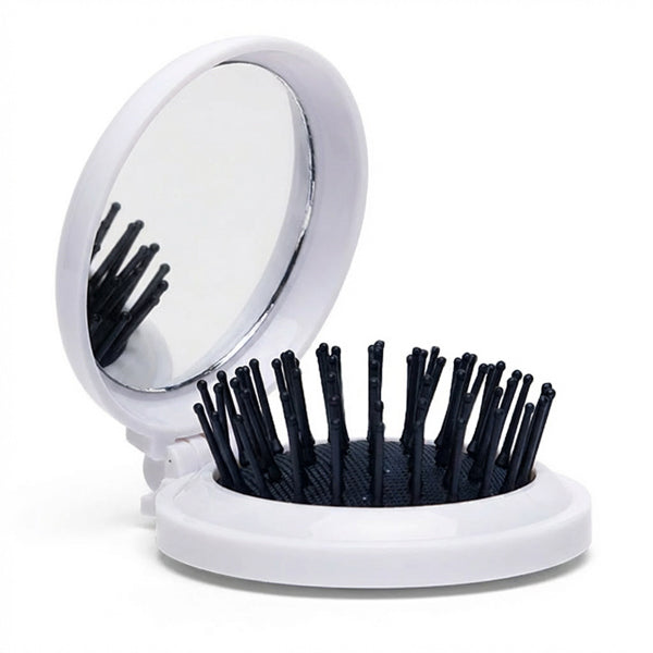 Stamina BLUNT Plastic and glass compact mirror in white - promotional merchandise printed with your company logo