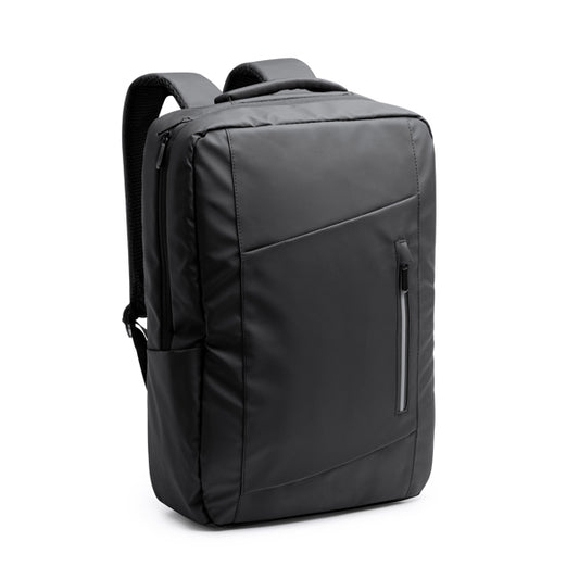 Stamina DIXON PU leather executive backpack in black - promotional merchandise printed with your company logo