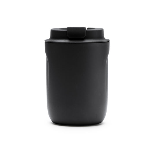 Stamina TANIK Double-walled stainless steel thermal cup in black - promotional merchandise printed with your company logo