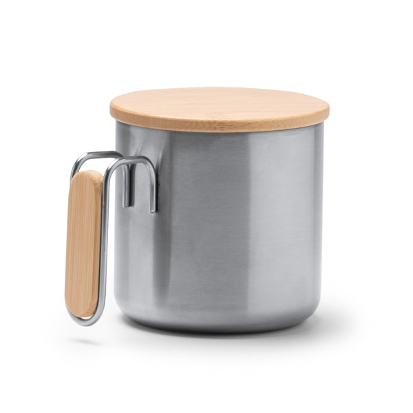 Stamina RIMOR Recycled stainless steel and mug 350 ml in black - promotional merchandise printed with your company logo