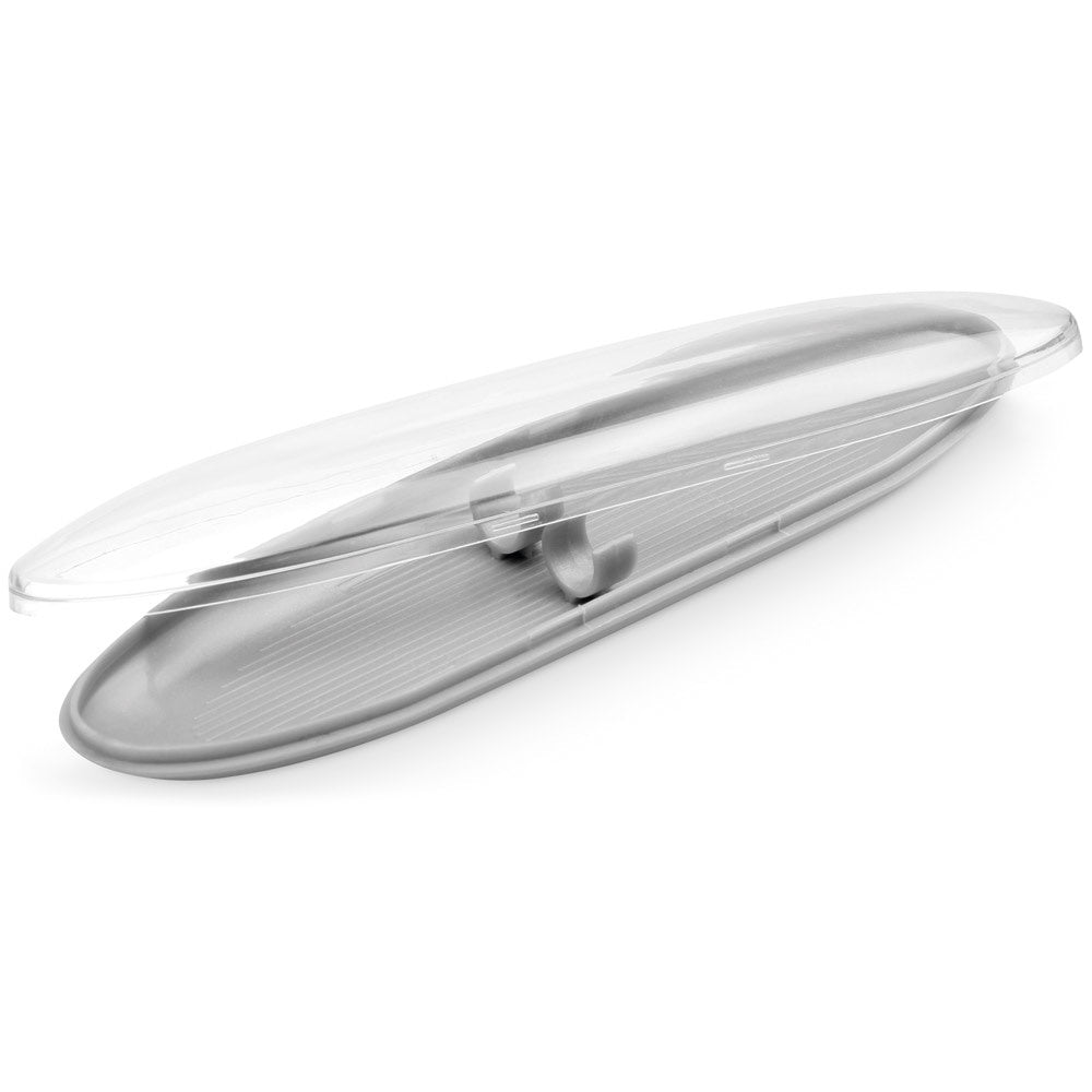 ADOLIA promotional desk accessory in light grey (detail view) with custom logo branding
