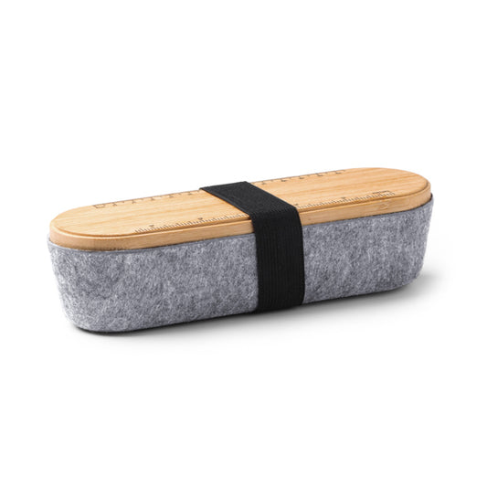 Stamina NIBIX Bamboo and recycled felt pencil case in beige - promotional merchandise printed with your company logo