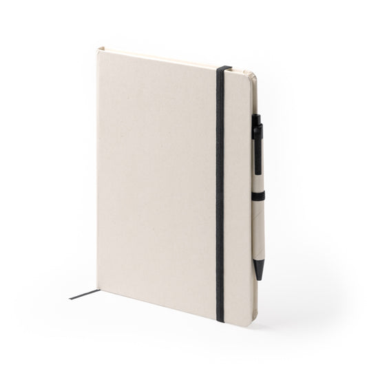 Stamina AUGER Recycled cardboard from milk notebook A5 in white - promotional merchandise printed with your company logo