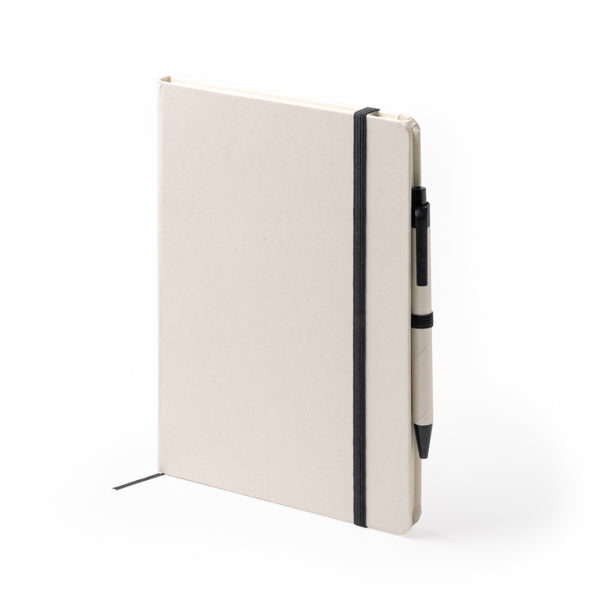 Stamina AUGER Recycled cardboard from milk notebook A5 in white - promotional merchandise printed with your company logo
