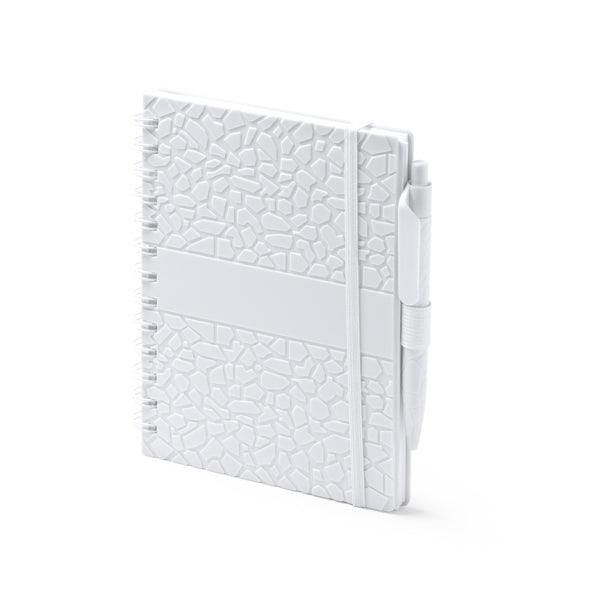Stamina DURAN Stone extracts notebook A5 in white - promotional merchandise printed with your company logo