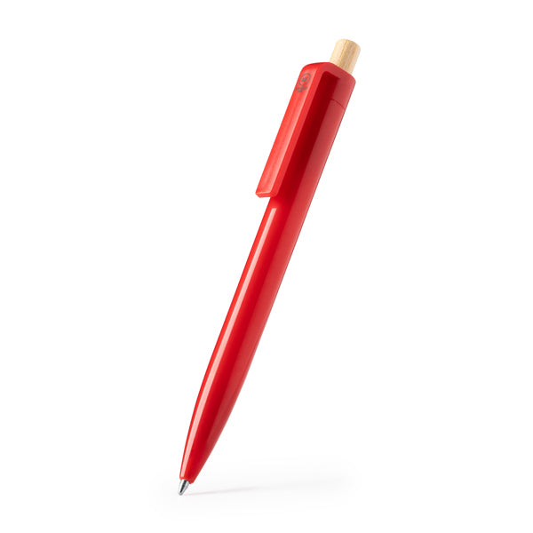 Stamina KIKI Recycled ABS and bamboo ball pen in white - promotional merchandise printed with your company logo