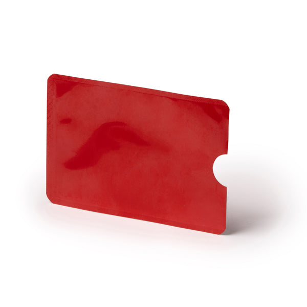 Stamina TRAVIS RFID card sleeve in aluminium finish in white - promotional merchandise printed with your company logo