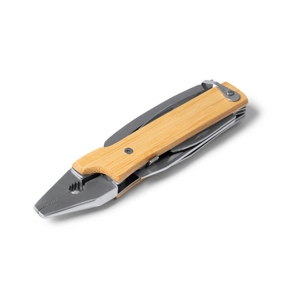 Stamina PURIA Stainless steel and bamboo multi-tool in beige - promotional merchandise printed with your company logo