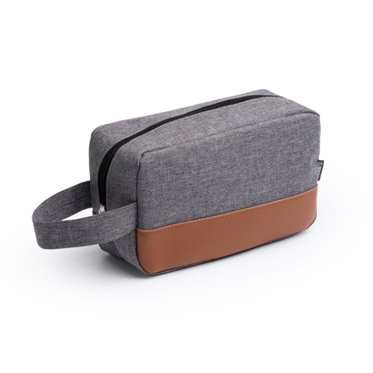 Stamina TOSUN Recycled polyester RPET toiletry bag in heather grey - promotional merchandise printed with your company logo