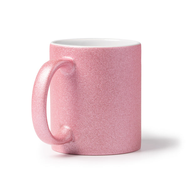 Stamina FIONA Glitter-effect ceramic mug 350 ml in light royal - promotional merchandise printed with your company logo