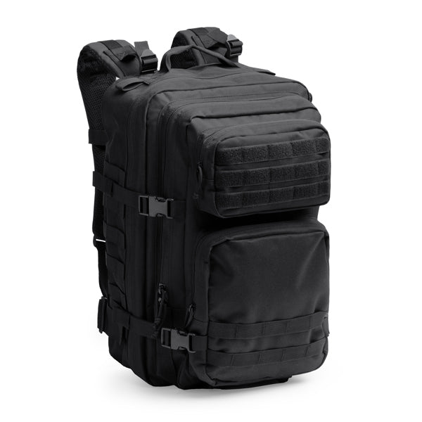 Stamina MALONY 600D polyester backpack in black - promotional merchandise printed with your company logo