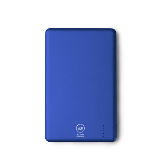Stamina TERIUM Recycled aluminium power bank 5000 mAh in royal blue - promotional merchandise printed with your company logo