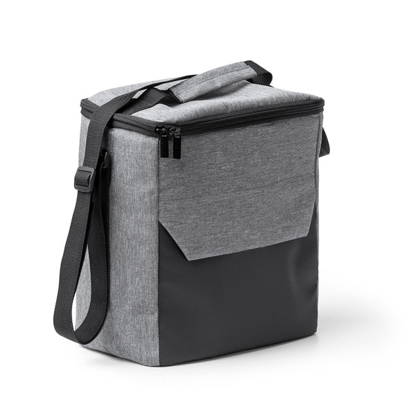 Stamina TAISON PU leather and RPET cooler bag in heather denim - promotional merchandise printed with your company logo