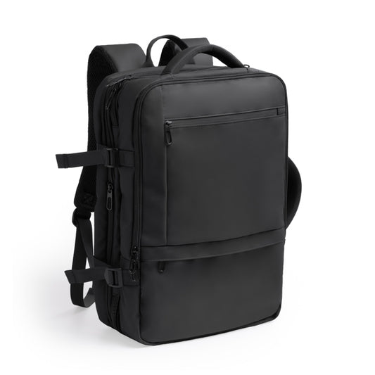 Stamina RAYAN PU leather backpack in black - promotional merchandise printed with your company logo