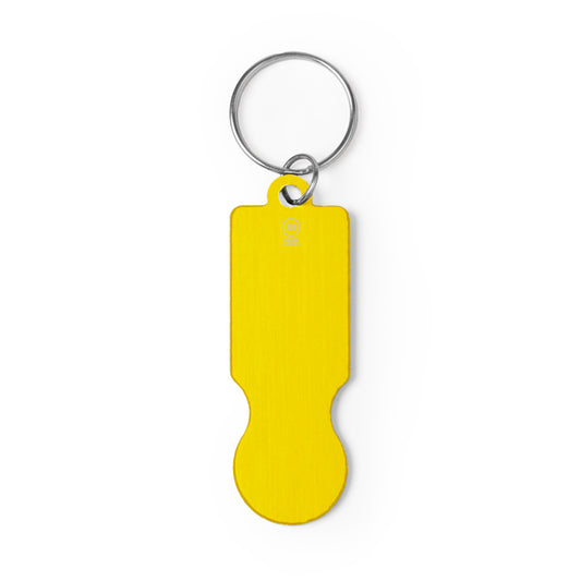 Stamina HORNET Recycled aluminium keyring in yellow - promotional merchandise printed with your company logo