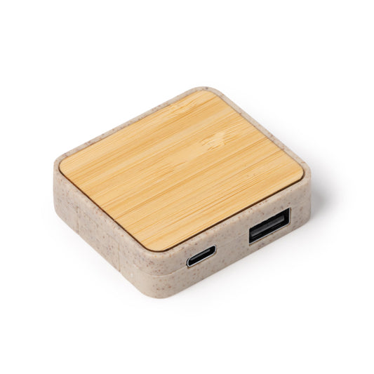 Stamina CLUNI Bamboo and wheat fibre USB flash drive in beige - promotional merchandise printed with your company logo