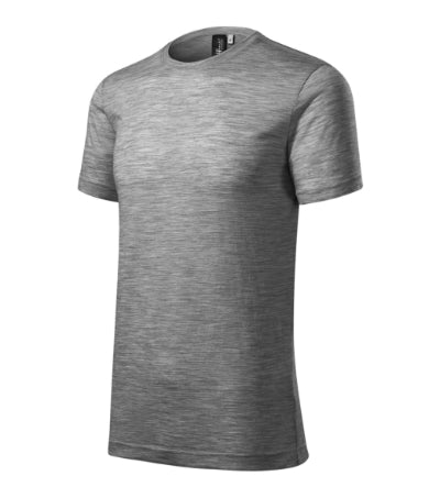 MALFINI Premium MERINO RISE Men's T-shirt in dark gray melange - promotional clothing printed with your company logo