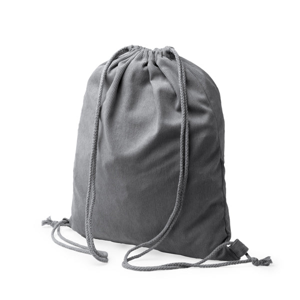 Stamina MASUR Corduroy fabric drawstring bag in black - promotional merchandise printed with your company logo