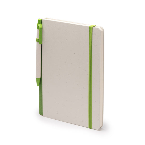 Stamina YORIS Recycled cardboard from milk notebook A5 in black - promotional merchandise printed with your company logo