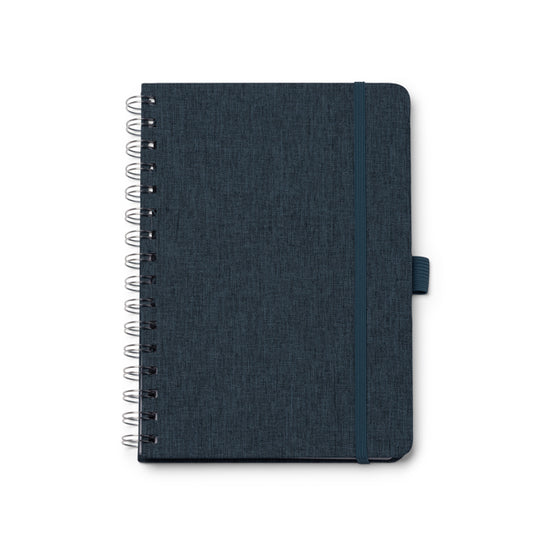 Stamina GARIN Recycled polyester RPET notebook A5 in heather denim - promotional merchandise printed with your company logo