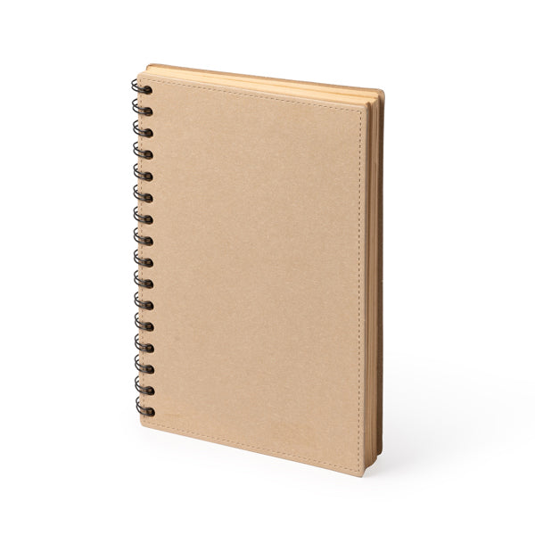 Stamina NUSAX Recycled cardboard and recycled notebook A5 in black - promotional merchandise printed with your company logo