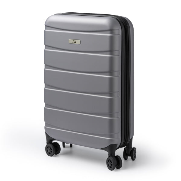 Stamina FOLDY Recycled polyester RPET suitcase in black - promotional merchandise printed with your company logo