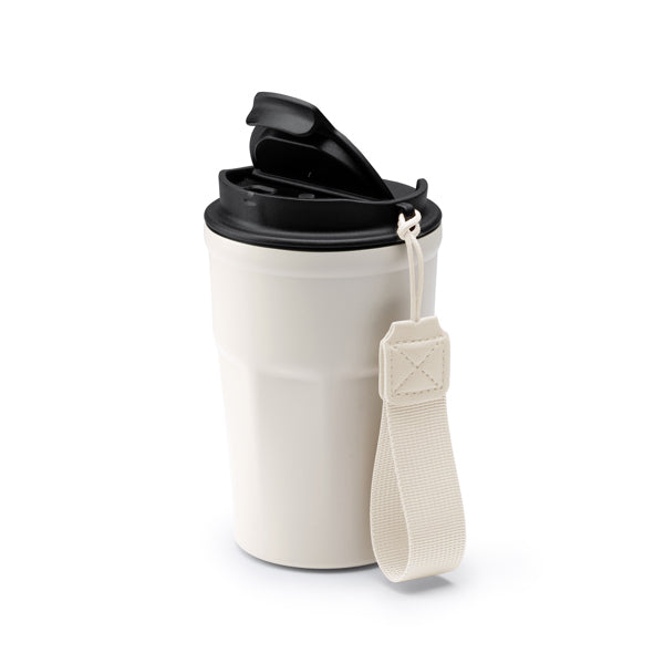 Stamina KEURY Stainless steel thermal cup 350 ml in black - promotional merchandise printed with your company logo