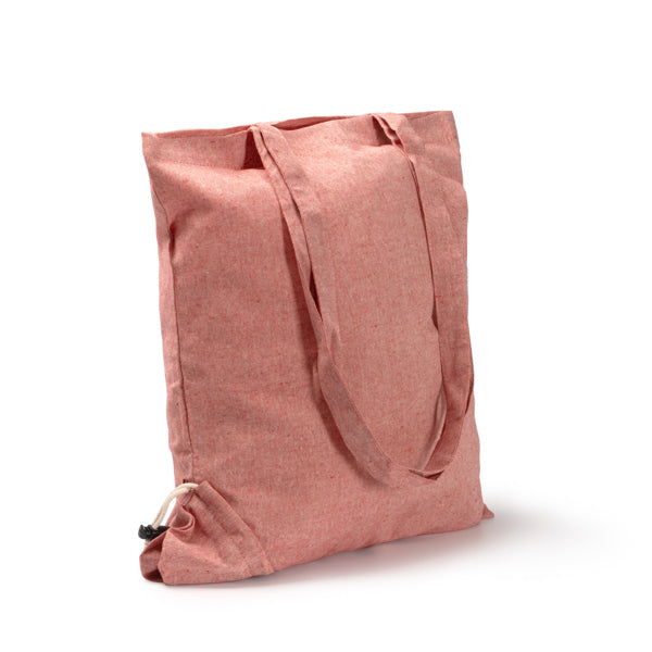 Stamina PLIKA Recycled cotton drawstring bag in black - promotional merchandise printed with your company logo