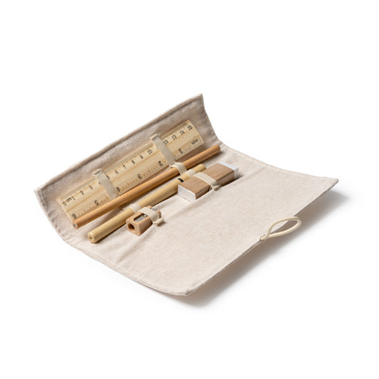 Stamina MOLIX Bamboo and cardboard pencil case in beige - promotional merchandise printed with your company logo
