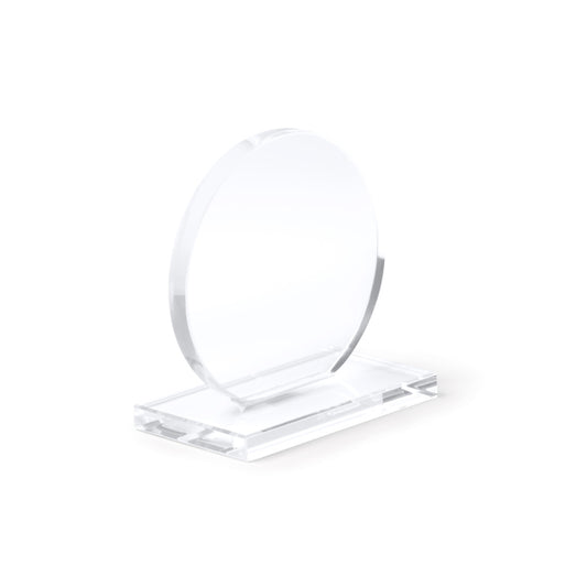 Stamina GARAY Circular design glass trophy in transparent - promotional merchandise printed with your company logo