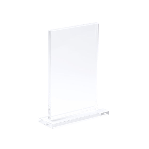 Stamina DISKUR Rectangular design glass trophy in transparent - promotional merchandise printed with your company logo