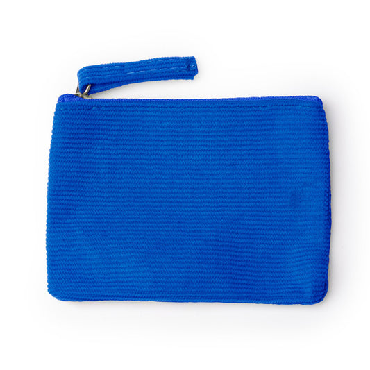 Stamina DAKE Corduroy fabric purse in royal blue - promotional merchandise printed with your company logo