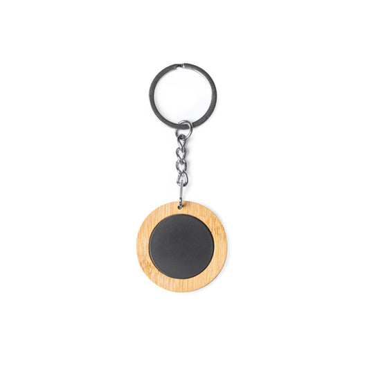 Stamina KRAUS Bamboo keyring in round - promotional merchandise printed with your company logo