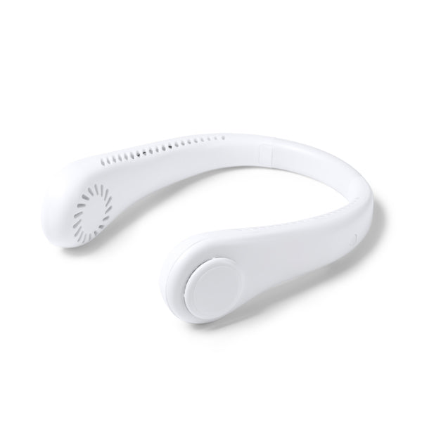 Stamina NEKI Recycled ABS hand fan in white - promotional merchandise printed with your company logo
