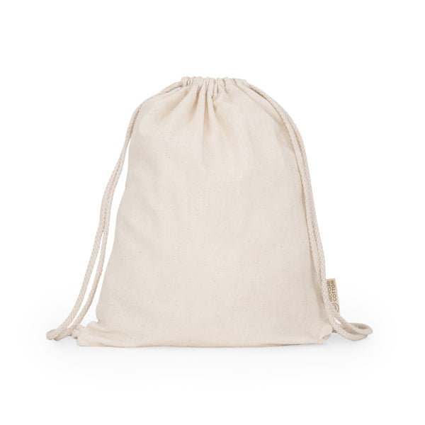 Stamina MARIN Recycled cotton and recycled rope backpack in beige - promotional merchandise printed with your company logo