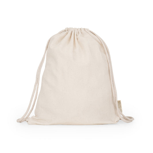 Stamina MARIN Recycled cotton and recycled rope backpack in beige - promotional merchandise printed with your company logo