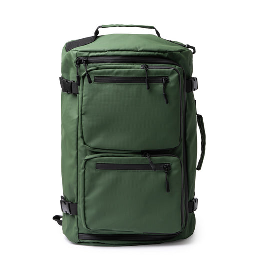 Stamina HOBART PU leather and polyester backpack in dark green - promotional merchandise printed with your company logo